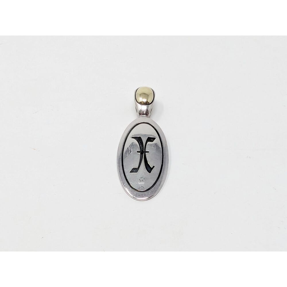 Ann King Pendant Charm Sterling Silver 18K Gold Letter X Quince Initial Floral
